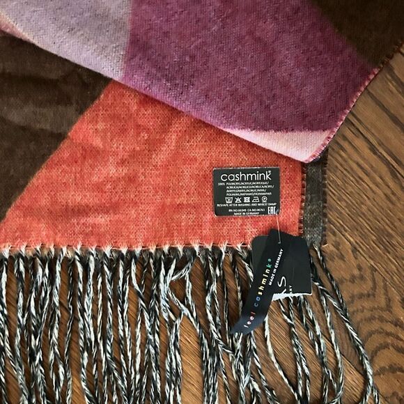 Faux Cashmere Scarf Wrap Geometric Purple Pink Gray Maroon Jewel Tones NEW - Picture 2 of 6